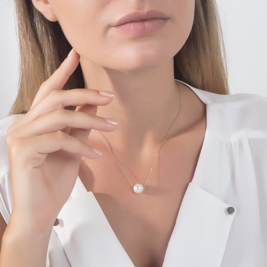 İnci Detaylı Rose Kaplama Gümüş Kolye İnci Detaylı Rose Kaplama Gümüş Kolye