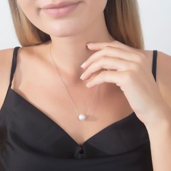 İnci Detaylı Gümüş Kolye