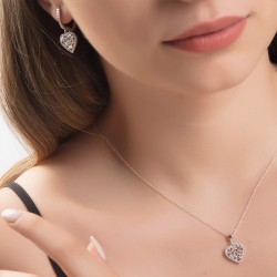 Kalpli Taş Detaylı Gümüş Set